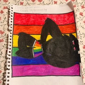 Rainbow Wolf Illustration Art Print